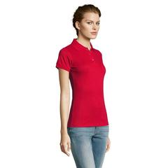 Vue PRIME WOMEN POLO POLYCOTON - Prime women de couleur rouge| Krokrodeal