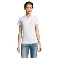 Vue PRIME WOMEN POLO POLYCOTON - Prime women de couleur blanc| Krokrodeal