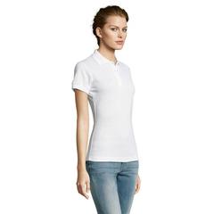 Vue PRIME WOMEN POLO POLYCOTON - Prime women de couleur blanc| Krokrodeal