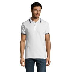 Vue PASADENA polo homme 200g - Pasadena men de couleur bleu| Krokrodeal