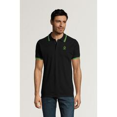 Vue PASADENA polo homme 200g - Pasadena men de couleur bleu| Krokrodeal