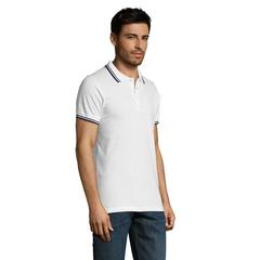 Vue PASADENA polo homme 200g - Pasadena men de couleur bleu| Krokrodeal