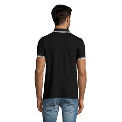 Vue PASADENA polo homme 200g - Pasadena men de couleur noir| Krokrodeal
