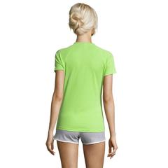 Vue SPORTY WOMEN T-SHIRT polyes - Sporty women de couleur vert| Krokrodeal