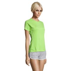 Vue SPORTY WOMEN T-SHIRT polyes - Sporty women de couleur vert| Krokrodeal