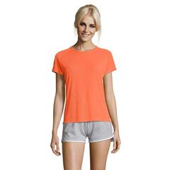 Vue SPORTY WOMEN T-SHIRT polyes - Sporty women de couleur orange| Krokrodeal