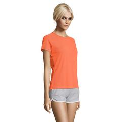 Vue SPORTY WOMEN T-SHIRT polyes - Sporty women de couleur orange| Krokrodeal