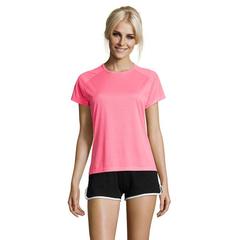 Vue SPORTY WOMEN T-SHIRT polyes - Sporty women de couleur rose| Krokrodeal