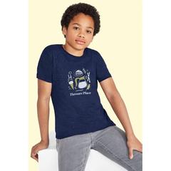 Vue REGENT F KIDS T-SHIRT 150g - Regent fit kids de couleur bleu| Krokrodeal
