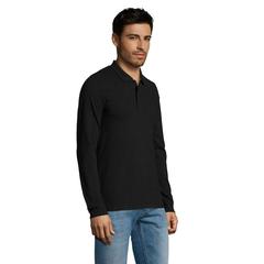 Vue PERFECT MEN LSL POLO 180g - Perfect lsl men de couleur noir| Krokrodeal