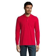 Vue PERFECT MEN LSL POLO 180g - Perfect lsl men de couleur rouge| Krokrodeal