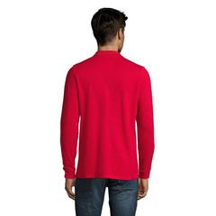 Vue PERFECT MEN LSL POLO 180g - Perfect lsl men de couleur rouge| Krokrodeal
