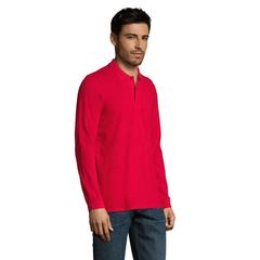 Vue PERFECT MEN LSL POLO 180g - Perfect lsl men de couleur rouge| Krokrodeal