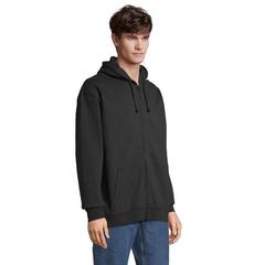 Vue CARTER Veste Zip Capuche - Carter de couleur noir| Krokrodeal