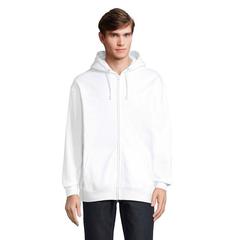 Vue CARTER Veste Zip Capuche - Carter de couleur blanc| Krokrodeal