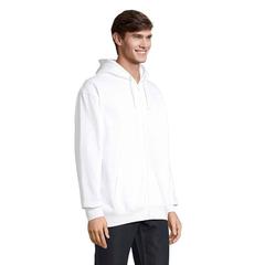 Vue CARTER Veste Zip Capuche - Carter de couleur blanc| Krokrodeal
