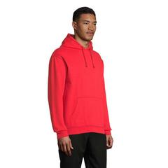 Vue CONDOR Sweat Unisex Capuche - Condor de couleur rouge| Krokrodeal