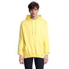 Vue CONDOR Sweat Unisex Capuche - Condor de couleur jaune| Krokrodeal