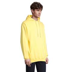 Vue CONDOR Sweat Unisex Capuche - Condor de couleur jaune| Krokrodeal