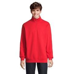 Vue CONRAD Sweat Zip Col - Conrad de couleur rouge| Krokrodeal