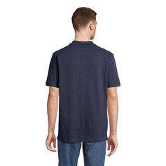 Vue PEGASE Polo Bio 210g - Pegase de couleur bleu| Krokrodeal