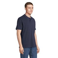 Vue PEGASE Polo Bio 210g - Pegase de couleur bleu| Krokrodeal