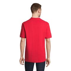 Vue PEGASE Polo Bio 210g - Pegase de couleur rouge| Krokrodeal