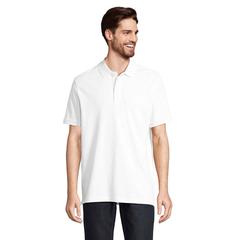 Vue PEGASE Polo Bio 210g - Pegase de couleur blanc| Krokrodeal