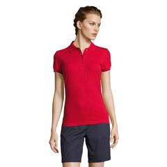 Vue PEOPLE POLO FEMME 210 - People de couleur rouge| Krokrodeal