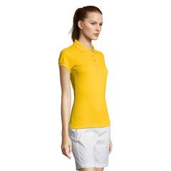 Vue PASSION WOMEN POLO 170g - Passion de couleur jaune| Krokrodeal