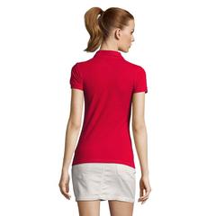 Vue PASSION WOMEN POLO 170g - Passion de couleur rouge| Krokrodeal