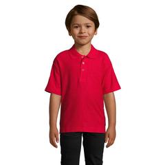 Vue SUMMER II KIDS Polo 170g - Summer ii kids de couleur rouge| Krokrodeal