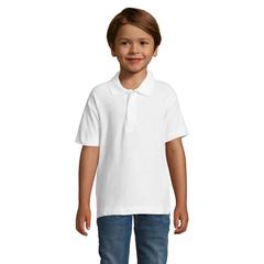 Vue SUMMER II KIDS Polo 170g - Summer ii kids de couleur blanc| Krokrodeal