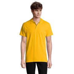 Vue SPRING II Polo Homme 210g - Spring ii de couleur jaune| Krokrodeal