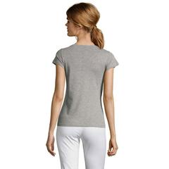 Vue MOON T-SHIRT FEMME COL V - Moon de couleur gris| Krokrodeal