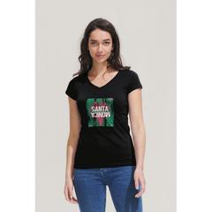 Vue MOON T-SHIRT FEMME COL V - Moon de couleur gris| Krokrodeal