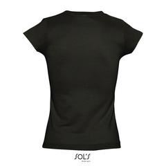 Vue MOON T-SHIRT FEMME COL V - Moon de couleur noir| Krokrodeal