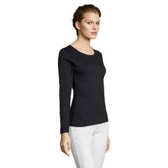 Vue MAJESTIC T-SHIRT MANCHES LG - Majestic de couleur bleu| Krokrodeal