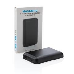 Vue Powerbank 5000 mAh avec chargeur magnétique sans fil 5W de couleur noir| Krokrodeal