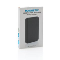 Vue Powerbank 5000 mAh avec chargeur magnétique sans fil 5W de couleur noir| Krokrodeal