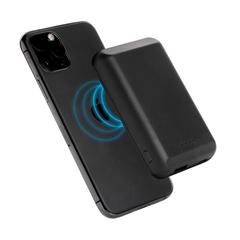 Vue Powerbank 5000 mAh avec chargeur magnétique sans fil 5W de couleur noir| Krokrodeal