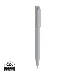 Vue Mini stylo en ABS recyclé certifié GRS Pocketpal de couleur gris| Krokrodeal