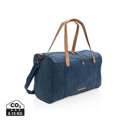 Vue Sac weekend en toile de couleur bleu| Krokrodeal