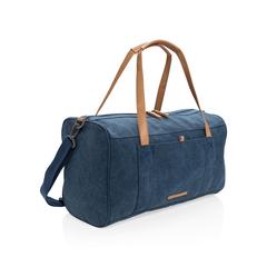 Vue Sac weekend en toile de couleur bleu| Krokrodeal