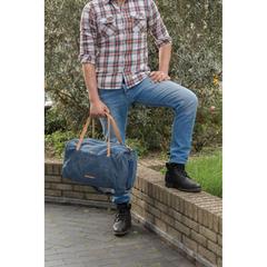 Vue Sac weekend en toile de couleur bleu| Krokrodeal