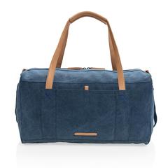 Vue Sac weekend en toile de couleur bleu| Krokrodeal
