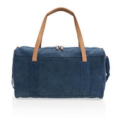 Vue Sac weekend en toile de couleur bleu| Krokrodeal