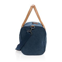 Vue Sac weekend en toile de couleur bleu| Krokrodeal