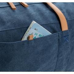 Vue Sac weekend en toile de couleur bleu| Krokrodeal