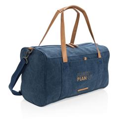 Vue Sac weekend en toile de couleur bleu| Krokrodeal